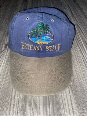 Bethany Beach Embroidered Palm Tree Cap - Navy & Brown